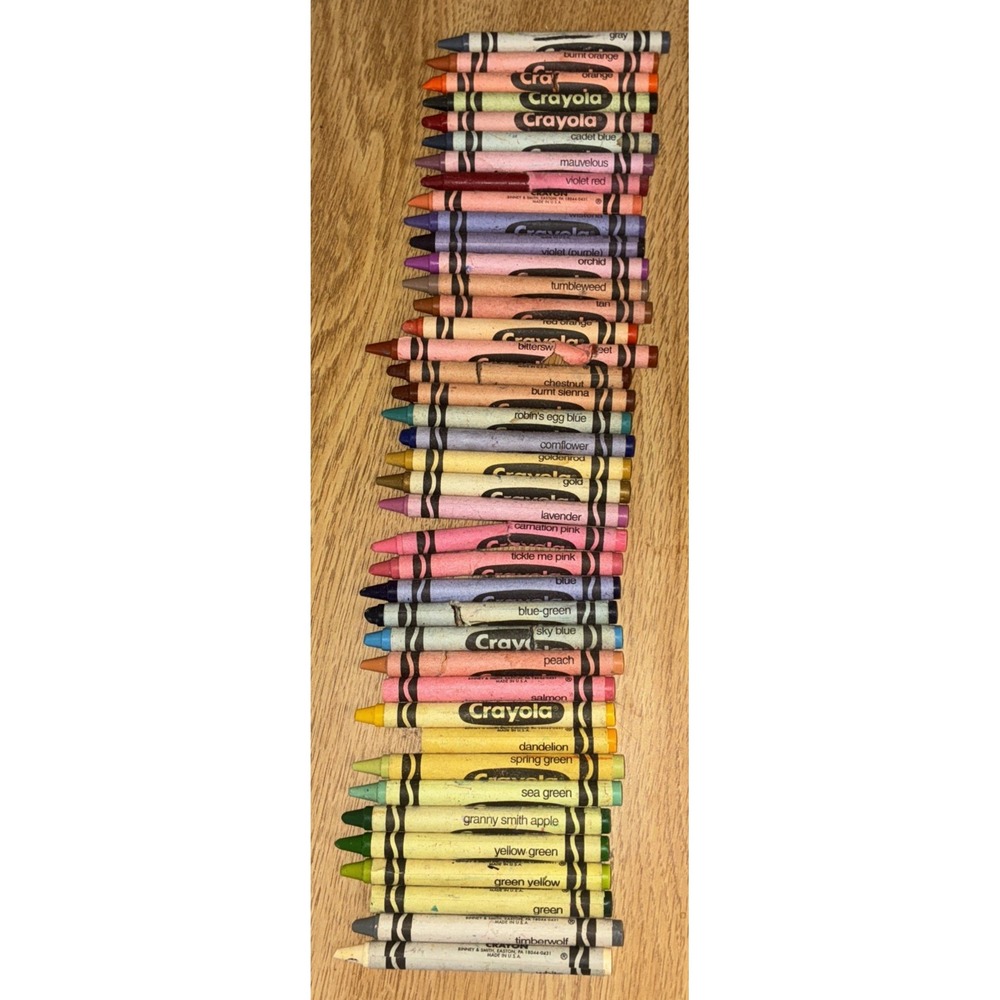 Vintage Crayola Crayons Binney Smith Retired Colors Lot Of 40 *some broken